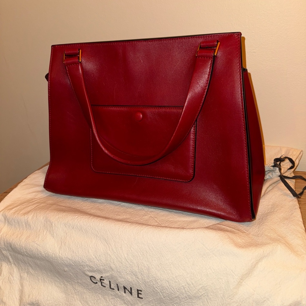 Celine Phoebe Philo Medium Edge Bag in Red Leather - Picture 4 of 11